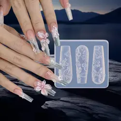 3D Silicone Mold Flower Heart Nail Art Decorations Nails DIY Design Butterfly Bow Nail Mold Stamping Plate Manicure Mold