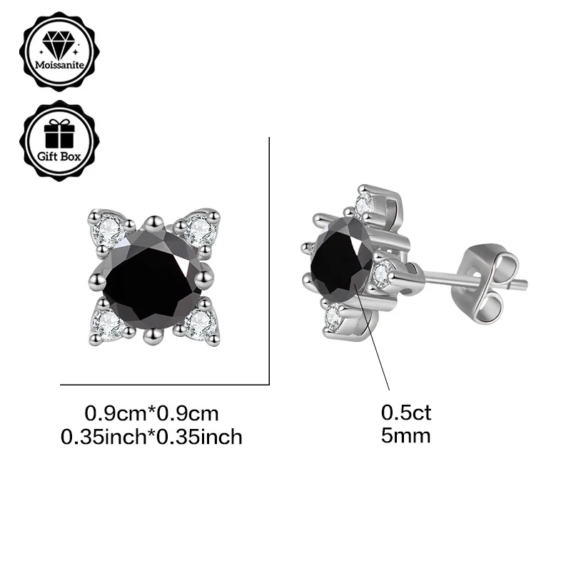 LAMVOICE مجوهرات للنساء/أقراط مرصعة مع 1 قيراط مويسانيتي هيبوالرجينيك أقراط هدية الكريسماس مجوهرات عالية الجودة
