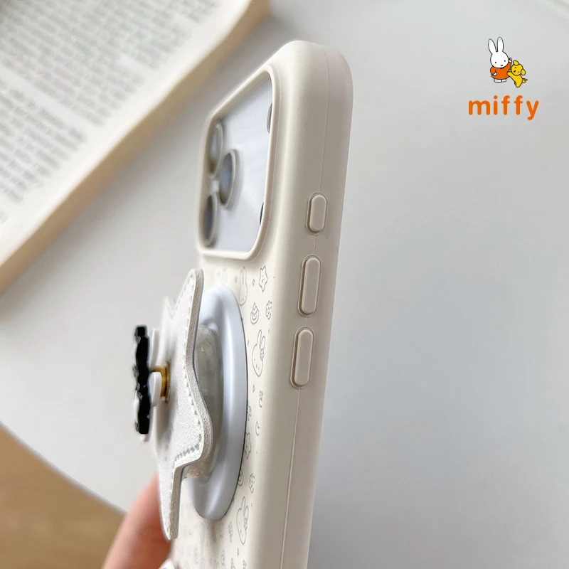 جديد ميفي الهاتف قذيفة مناسبة آيفون 17 16 15 14 الكرتون الأرنب ستار حامل مغناطيسي جودة عالية مكافحة قطرة جراب هاتف هدية