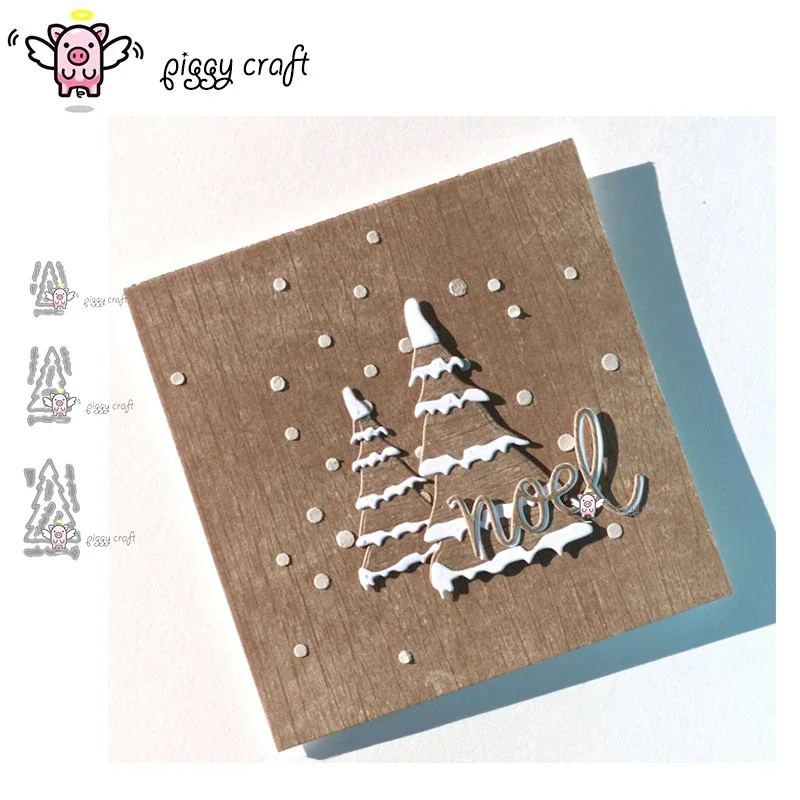 Piggy Craft metal cutting dies cut die mold 3Pcs Snow christmas tree Scrapbook paper craft knife mould blade punch stencils dies