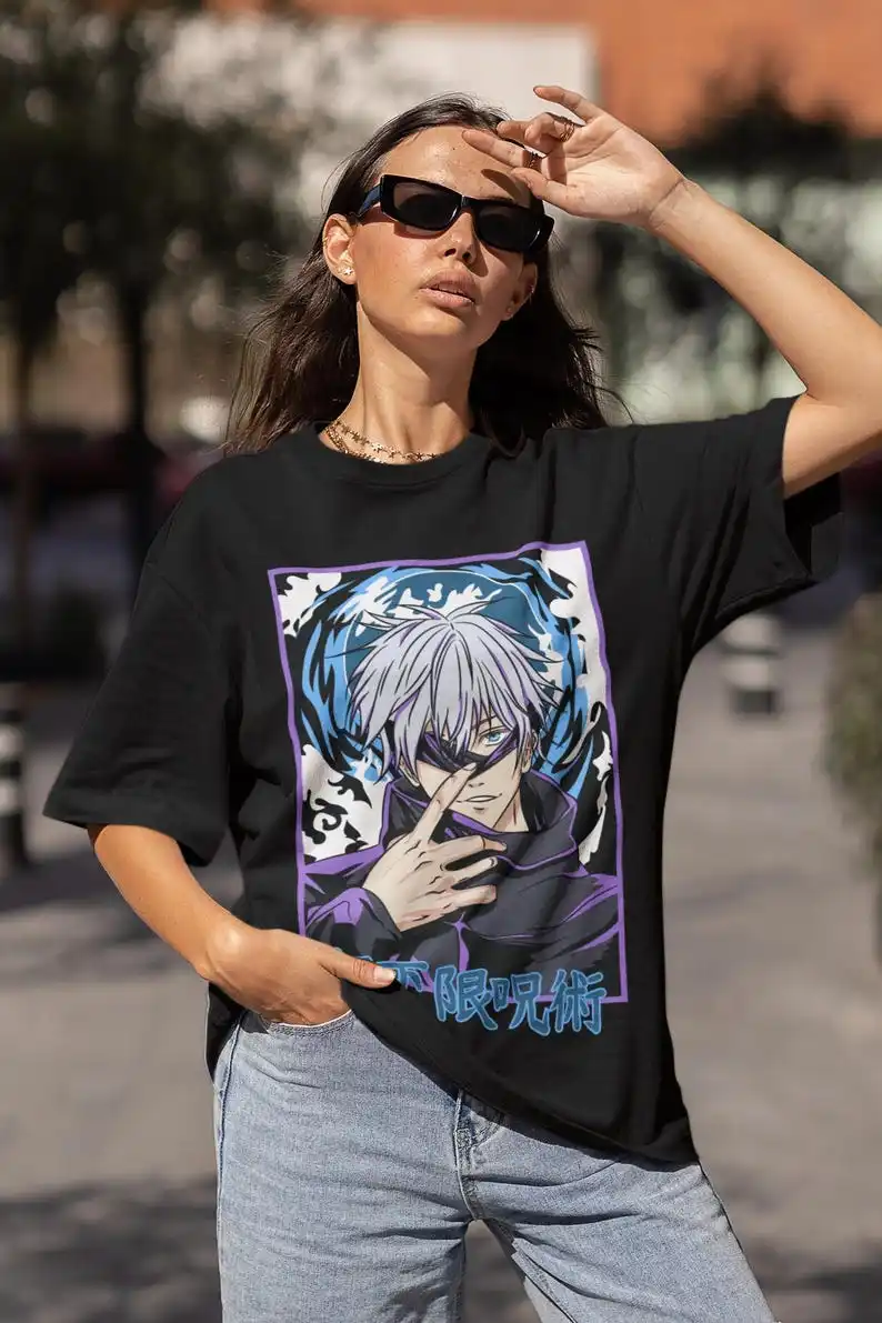 Powerful Sorcerer Anime Unisex T-shirt - Japanese Manga Style, 2020s Era Clothing, Otaku Gift, Japan-Inspired, Cursed Energy, Ur