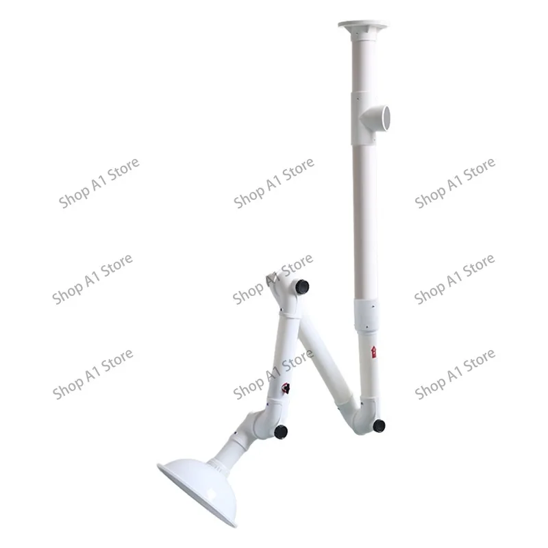 Adjustable 360° Rotatable Lab Fume Extraction Arm, Flexible Ventilation Hood Chemical Smoke Absorber Exhaust System