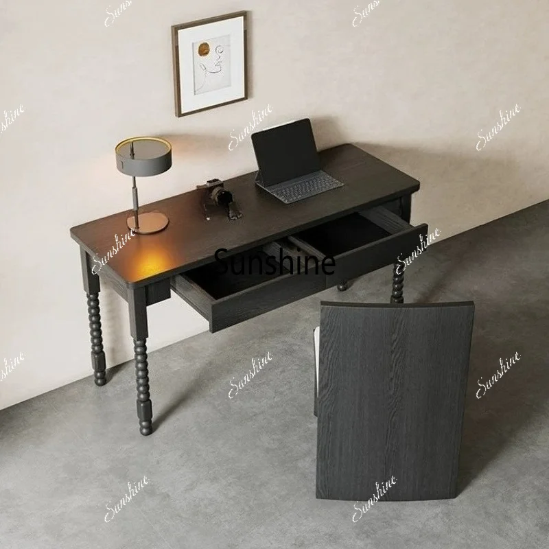 Solid wood desk household bedroom dresser writing desk integrated table