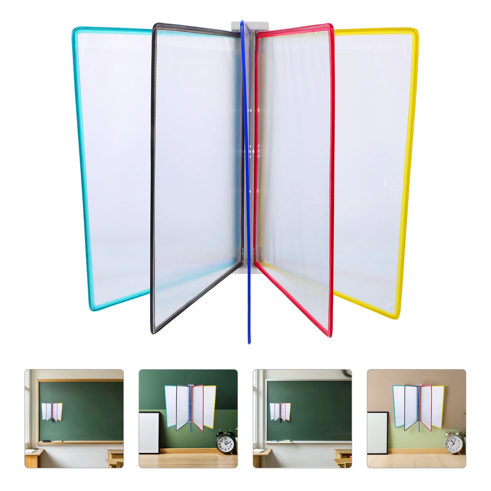 Wall Mounted A4 File Folder Holder 5 Page Flip Document Rack Magazine Wall Display Organizer Holder For Office Classroom