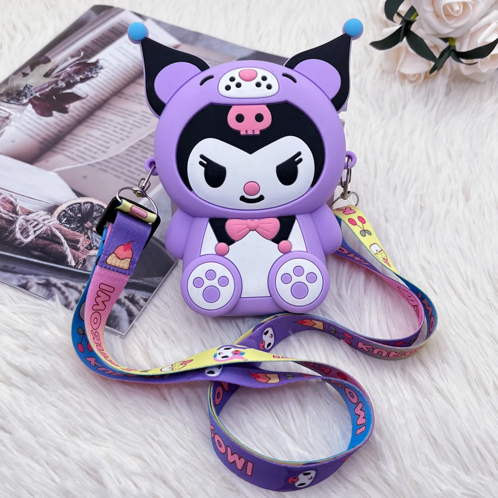 sanrio hello kitty cartoon silicone coin purse coin pouch cute children\'s shoulder bag baby mini storagebirthday gift anime doll