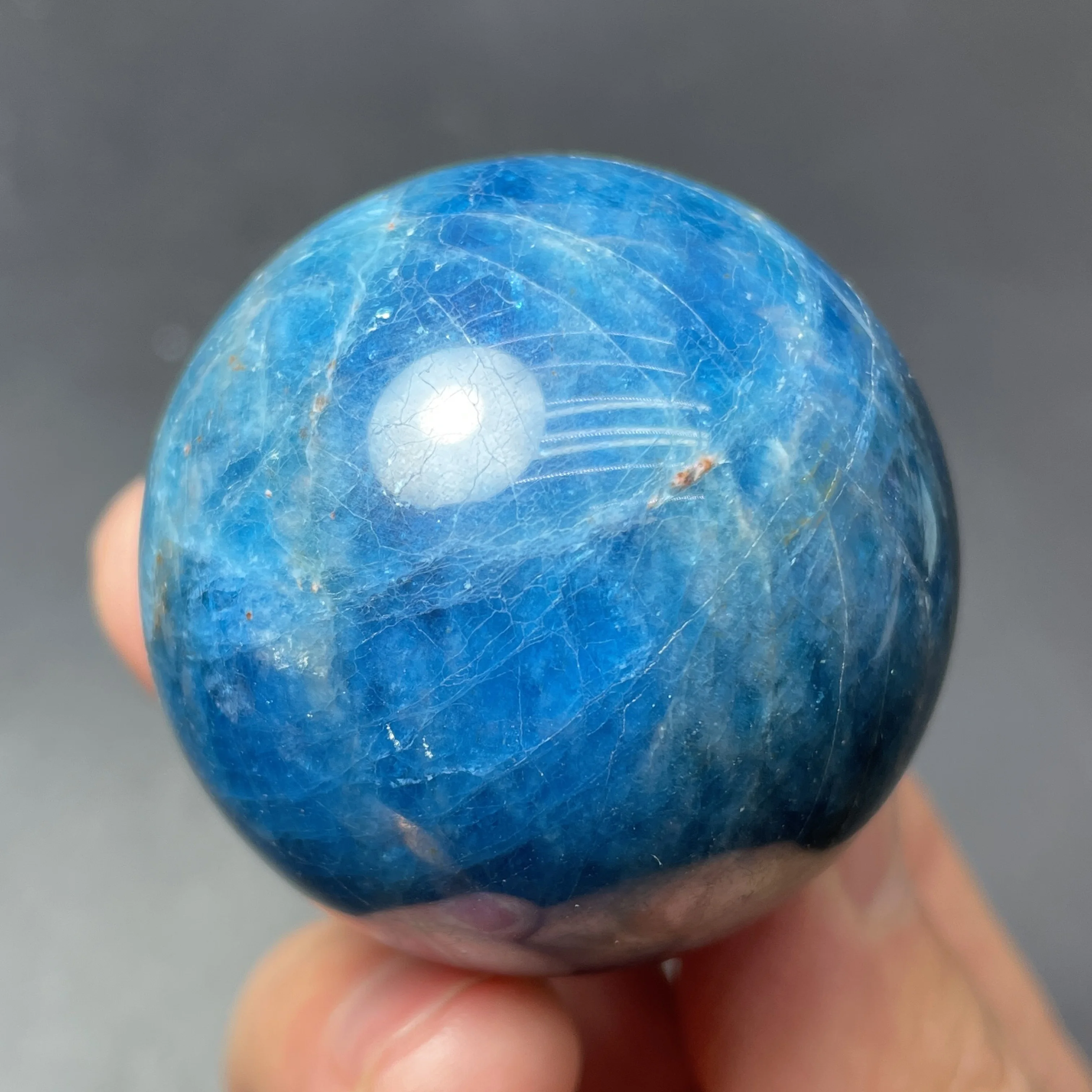 Natural Bule Apatite Sphere Polished Crystal Quartz Ball Healing Stone Gift Reiki Home Decor