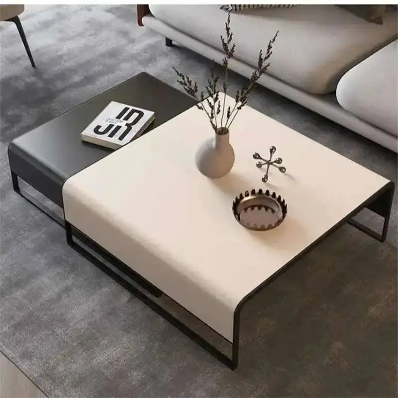 

Room Table Modern Coffee Artificial Leather Living Furniture Sofa Side Table Small Apartment Creative Designer Coffee Tables A