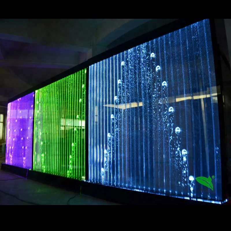 (Op Maat) Led Acryl Waterval Staande Wanddecoratie Divider Programma Bubble Dansende Watermuur