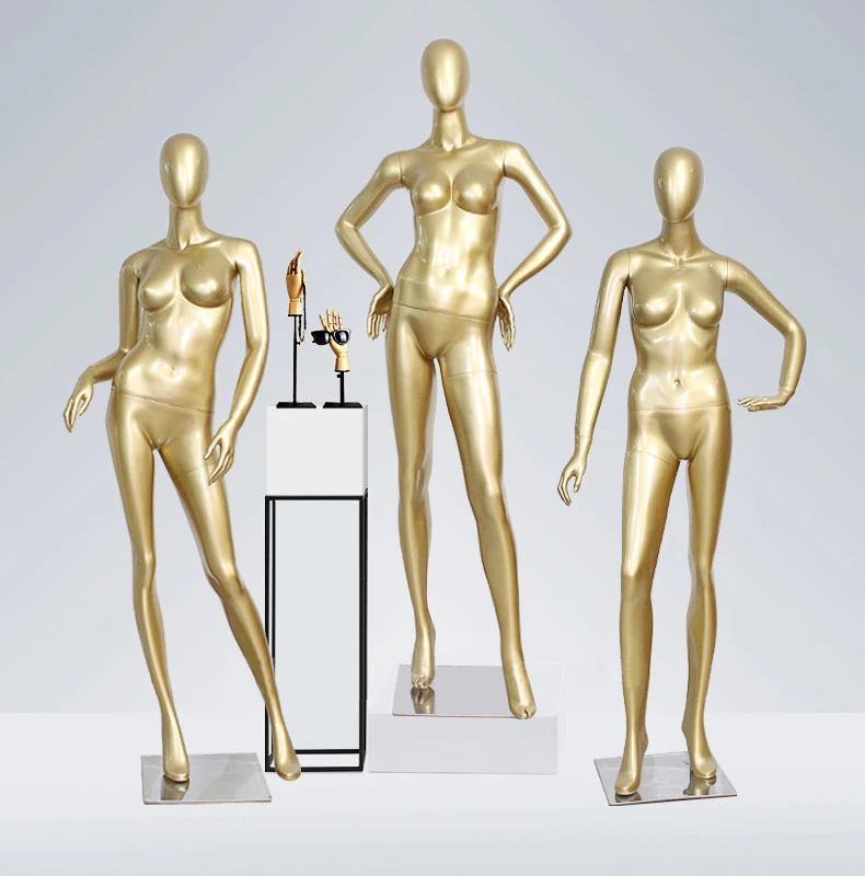 Gold black white model new type gold mannequin full body sexy manikin standing female mannequin for display