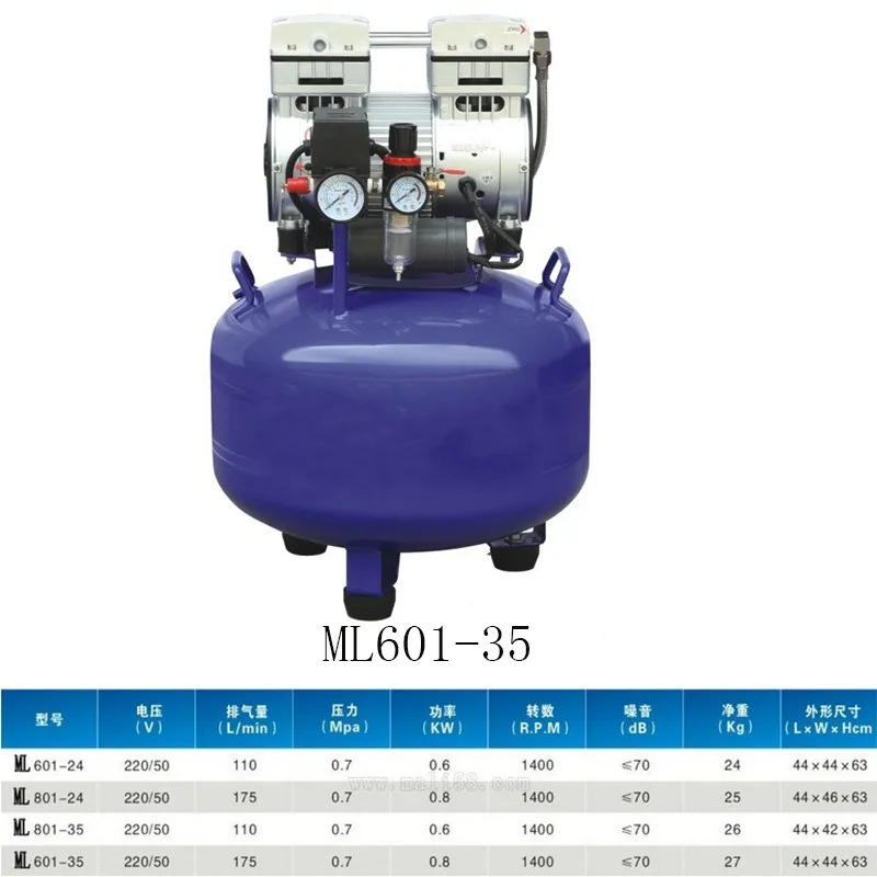 ML601-35 oil-free air compressor air pump displacement 170L/min silent compressor