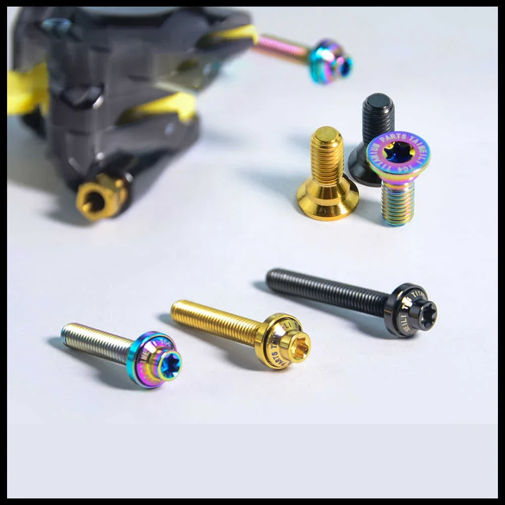 1pcs Titanium Alloy Flat Mounting Screw Bicycle Brake Abalone Direct Installation Screws Repair And Modification Bolt﻿