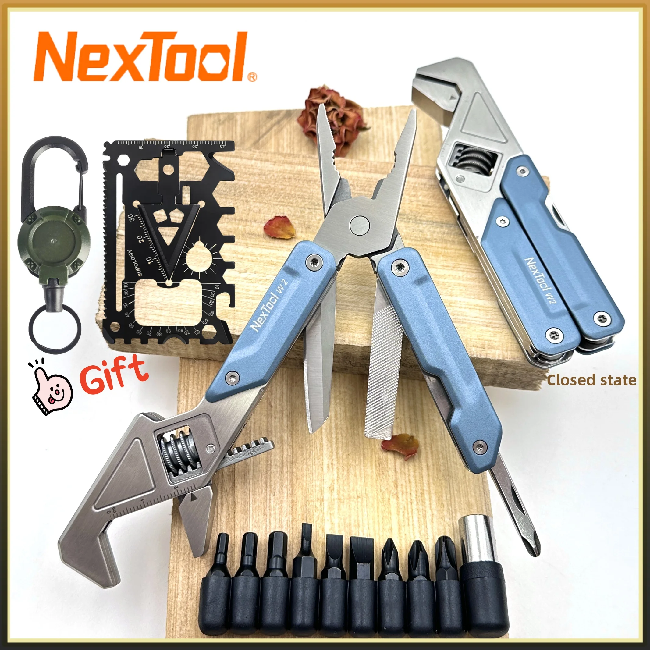 

NexTool 8-IN-1 Light Wrench W2 MultiTool Folding Pliers Multi-functional Spanner Screwdriver EDC Maintenance Home Repair Tools