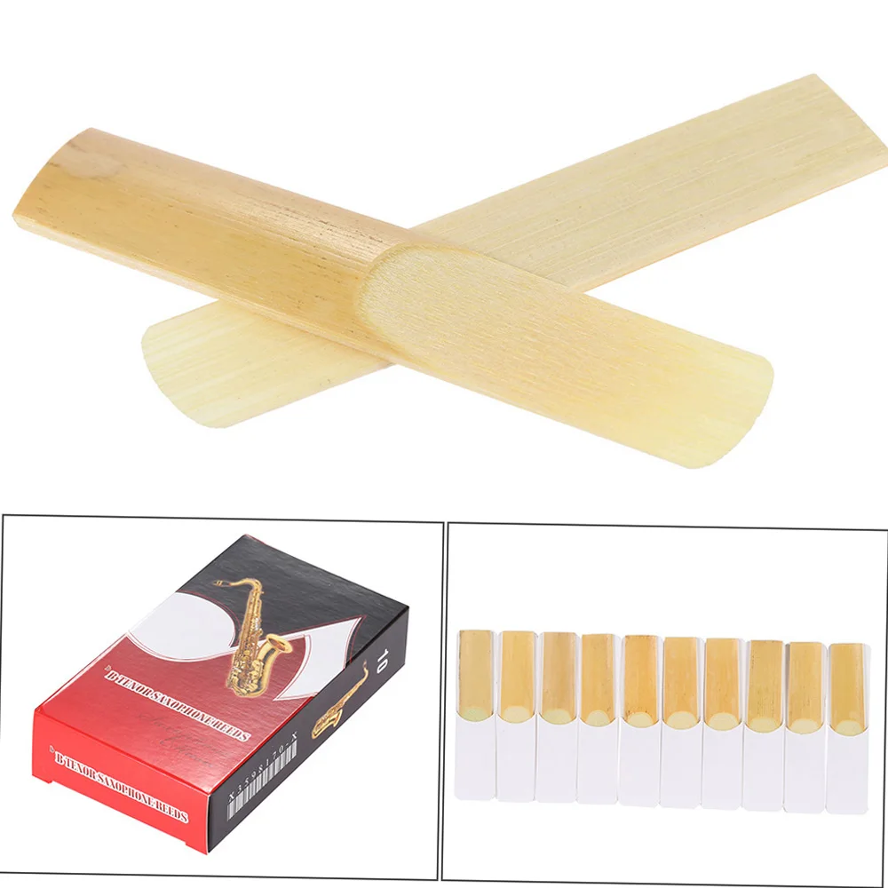 ammoon 10-pack Pieces Strength 2.5/3.0 Bamboo Reeds for Eb Alto Saxophone Sax Accessories