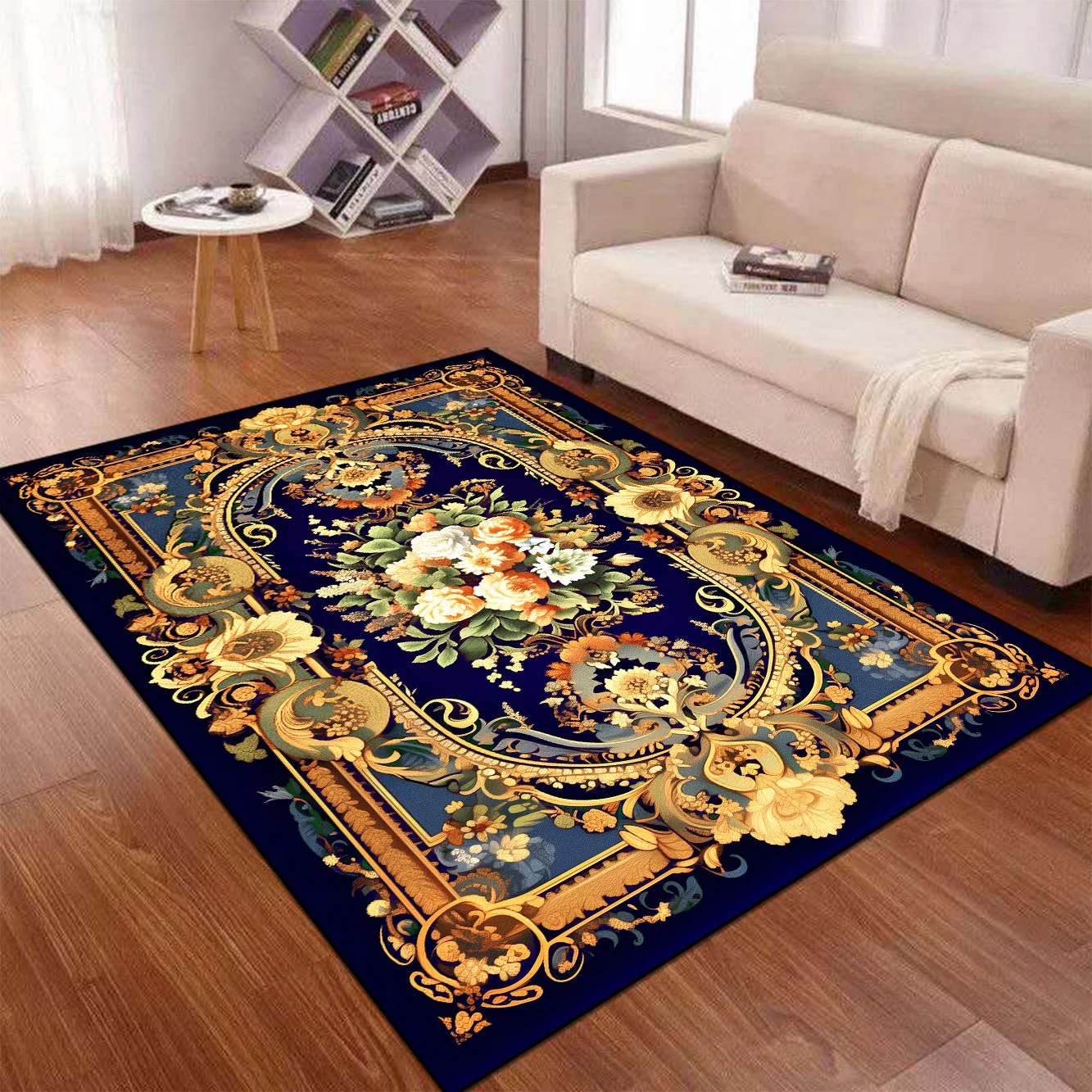 Retro European Flower Carpets Living Room Decoration Large Carpet Home Hall Sofa Floor Mat Bedroom Cloakroom Hallway Decor Rugs