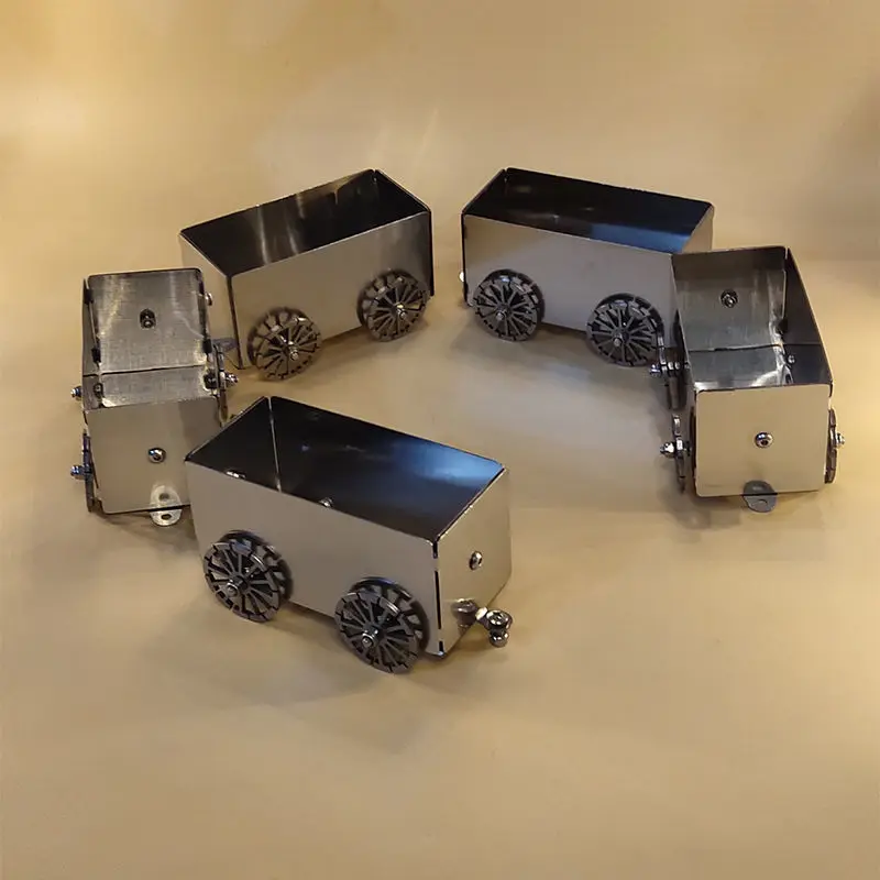 

Stainless steel train link carriage, Handmade metal model, Finished toy, Cards can be loaded