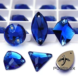 Sapphire Crystal Shapes Glass Sewing Stones DIY Needlework Flatback Strass Sew on Rhinestones For Dress Garment Clothes Bags