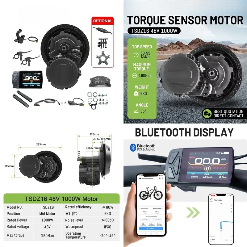 

Electric Bike Conversion TSDZ16 1000W Mid Drive Motor E-Bike Kits 48v Electric Bike Conversion Kit Find Dealers