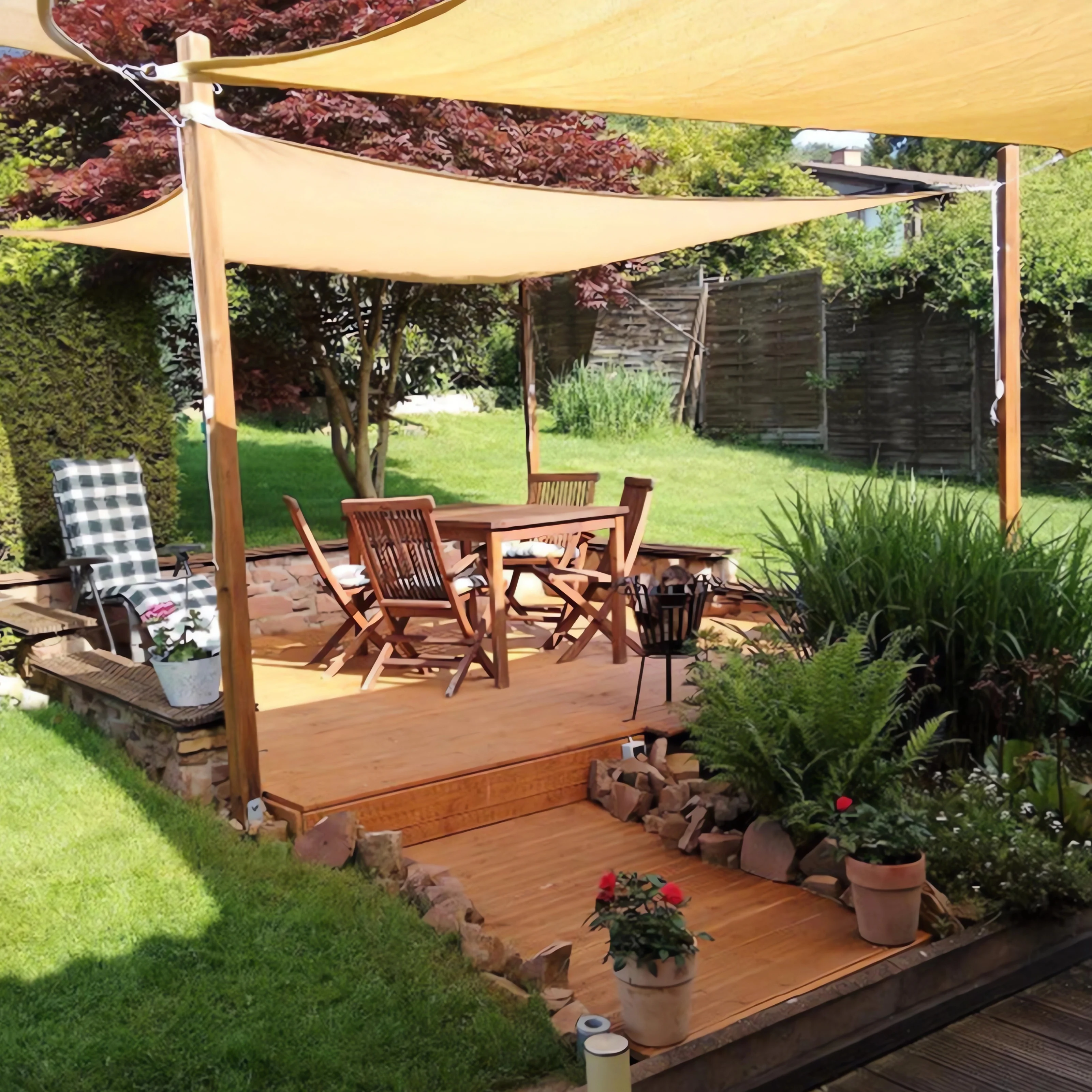 

Rectangle Outdoor Sun Shade Curve Edge Design Effectively Reducing Heat Canopy Suitable for Pergola Backyard Carport