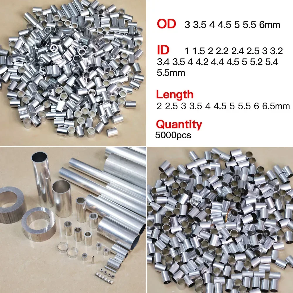 Corte de Alumínio Customizável do Tubo Faça Você Mesmo Customizável od 36 mm Espessura 0.250.5 mm 2-6.5 mm Longos 5000 Pcs