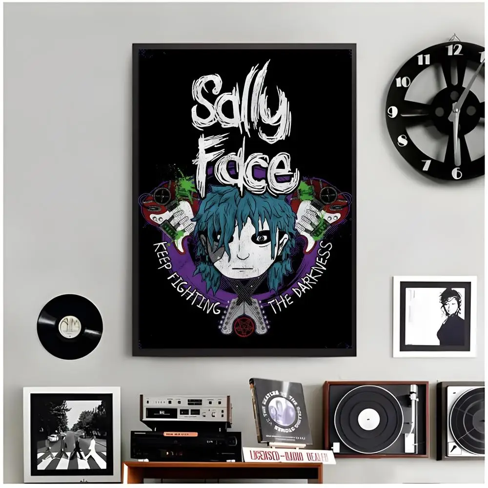 indie horror game S-Sally Face Poster Modern Wall Art Home Decor Living Room Decorative Print Unframed