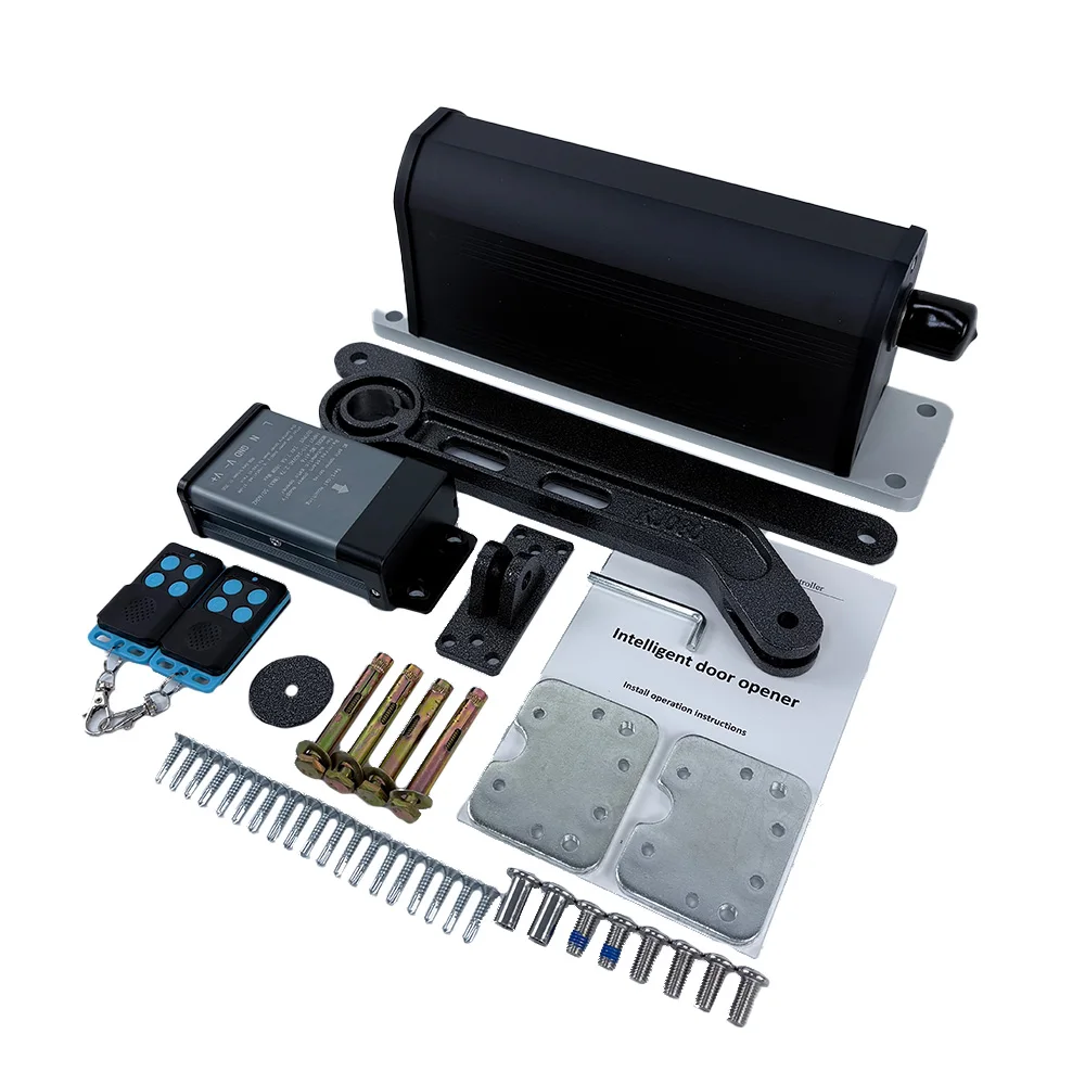 Black Modern Villa Access Control Automatic Door Operator Electric Door Closer Side-Mounted Door Opener