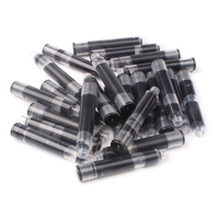 25PCS/Pack Black Ink Cartridges 2.6MM Inner Diameter Short Fountain Pen Ink Mini Fountain Pen Refill School Office Supplies New