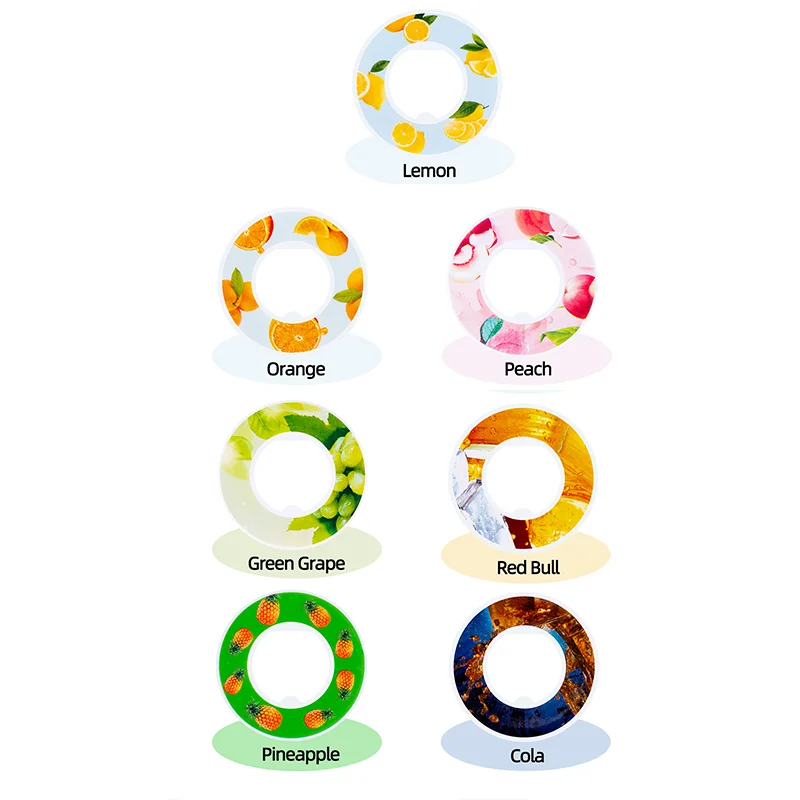 Anillo redondo de sabor para bebida de jugo, accesorio deportivo para el hogar, apto para botellas de agua de plástico, 0 azúcar, Cal, 1 unidad