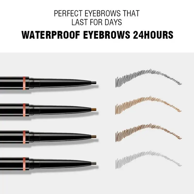 Microblading Eyebrow Pen 2 In 1 Waterproof Eyebrow Pencil And Eyebrow Brush,Professional Long-lasting Eyes Liner Makeup Tool