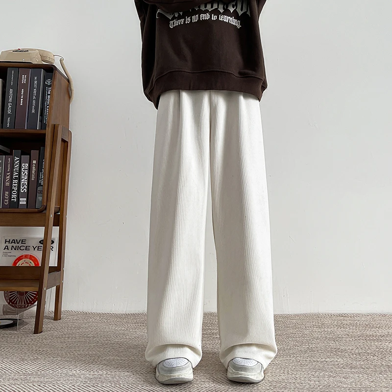 M-XXXXXXXXL grande taille hommes velours côtelé cordon pantalon couleur unie pantalon formel intelligent décontracté Streetwear coupe ample pantalon 8XL 7XL