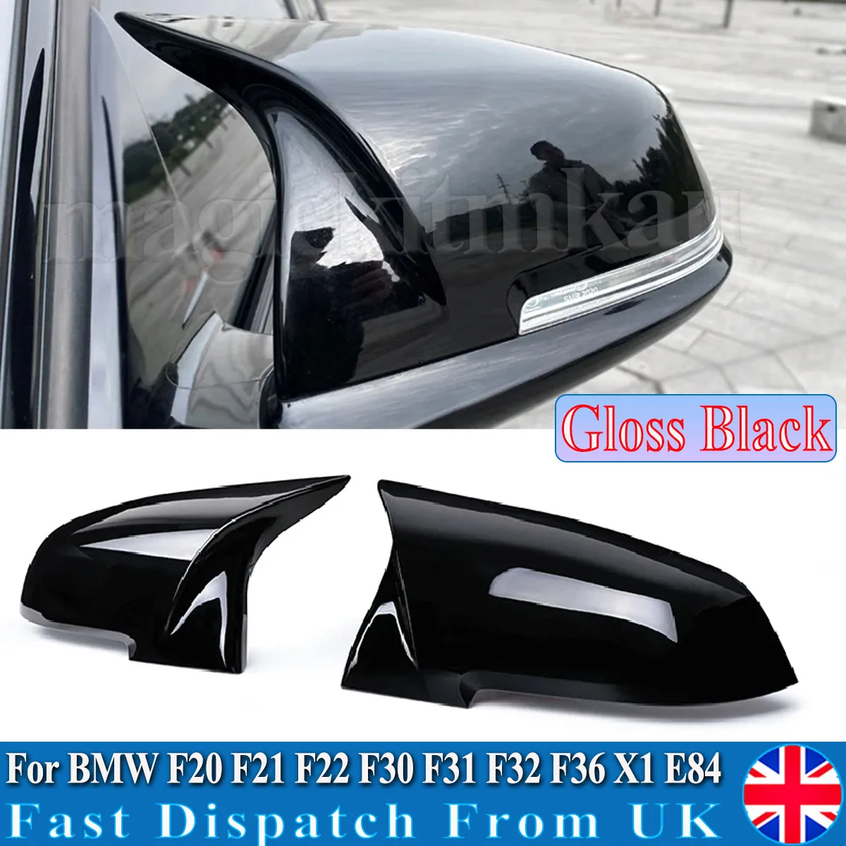 

Mirror Cover Cap For BMW F20 F22 F30 M Performance Gloss Black F32 F33 F36 120d 220i 320i 420i 2014-2017 Rearview Mirror Cover