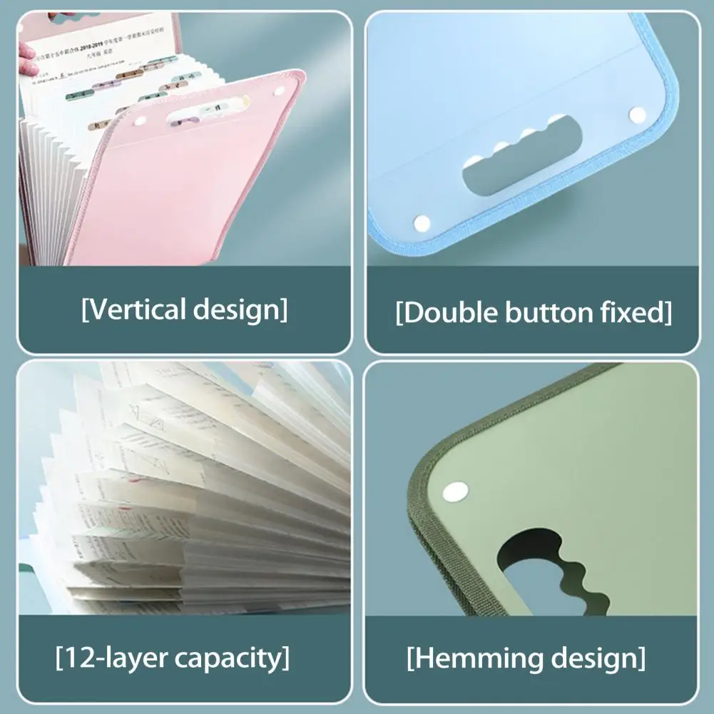 File Organization Waterproof File Students Test Paper Accordion File Holder Office Supplies