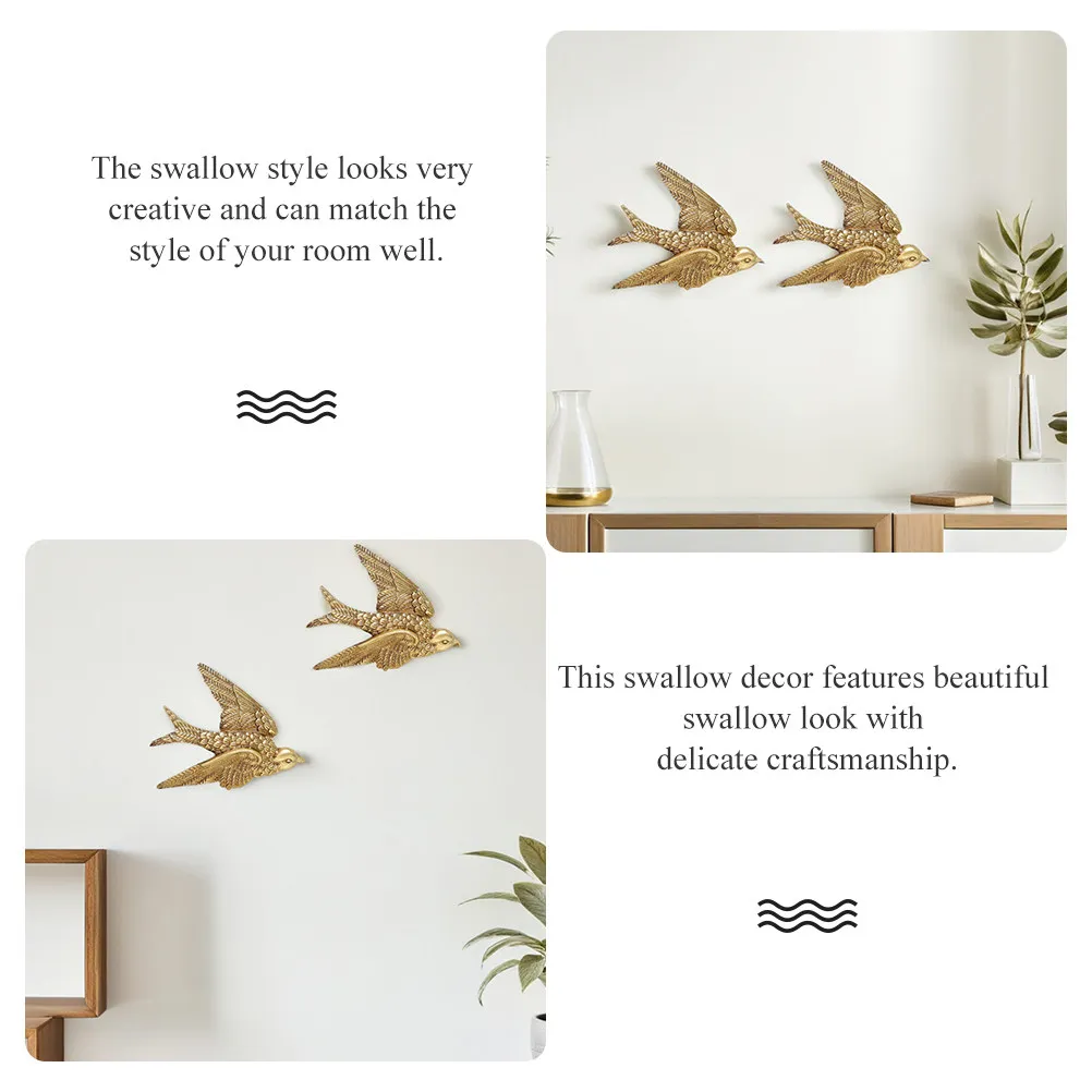 

Swallow Bird Sculpture Wall Hanging Swallow figurine Decor Modern Fine Workmanship Wall Art Swallow Ornament Living Room Decor