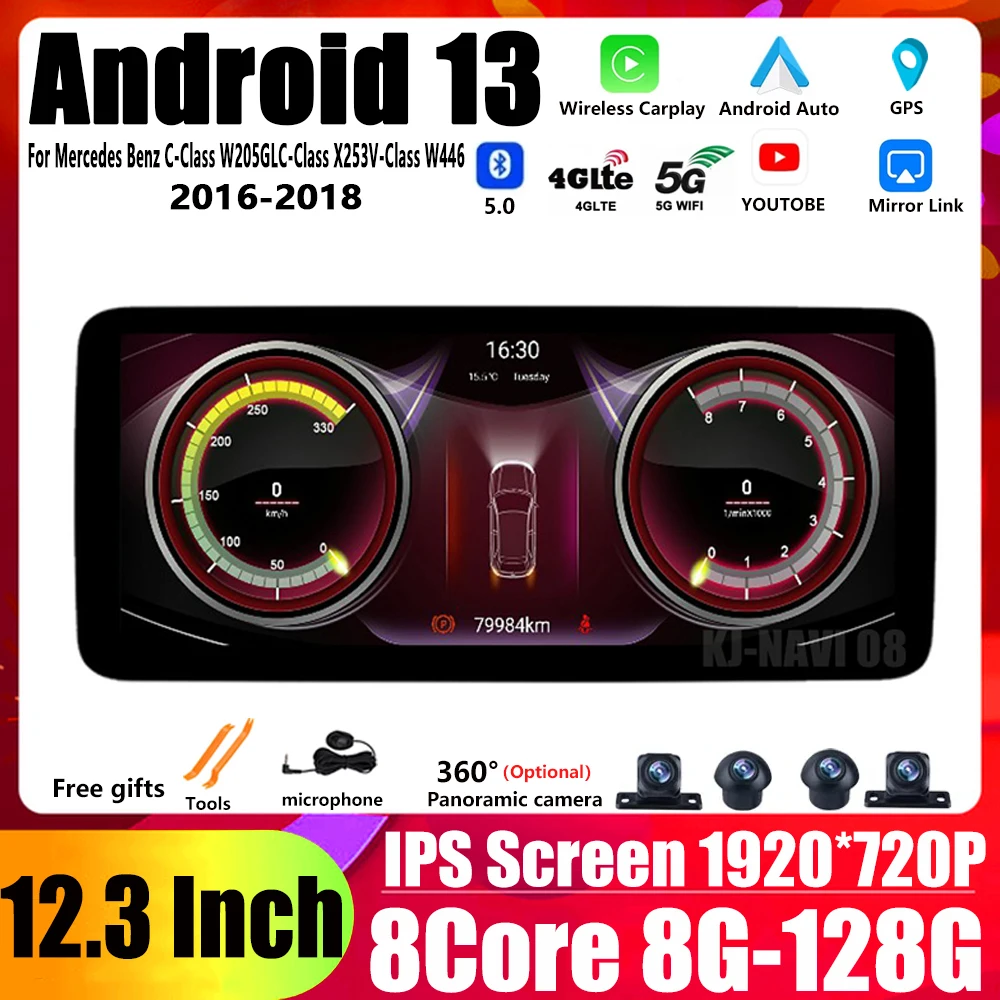 

Android 13 For Mercedes Benz C-Class W205/GLC-Class X253/V-Class W446 2016-2018 Auto Multimedia-Player 12.3" Car Navigation GPS