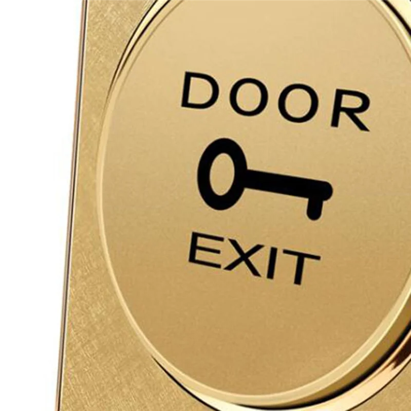 B50B-Interruttore di rilascio porta Colore dorato Set da 10 pezzi per pulsante di uscita porta per sistema di controllo accessi