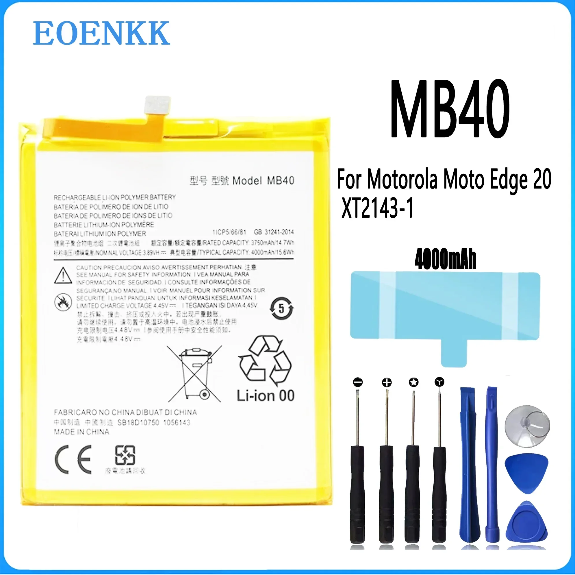 MB40 Battery For Motorola Moto Edge 20 XT2143-1 high capacity Capacity Repair Part Phone Batteries Bateria