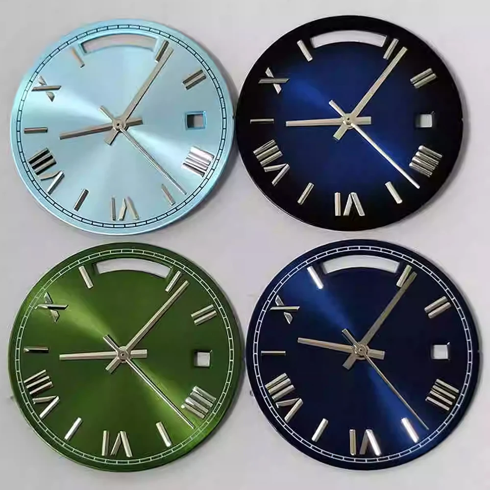 

30.8MM Watch Dial + Hands Roman Numeral Silver Nails Watch Face for 8285 Movement No Luminous Dial With Pointer Accessories