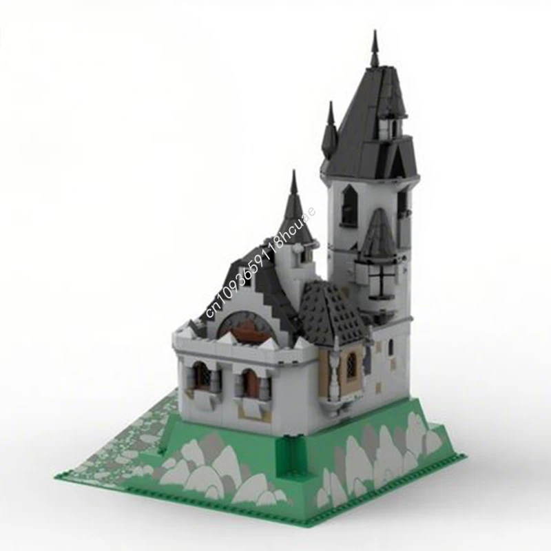 1349 Uds. Modelo de castillo de montaña Modular MOC, bloques de construcción, juguetes artesanales, idea, arquitectura para niños, regalos de cumpleaños y Navidad