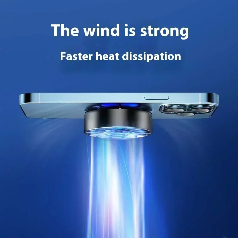 Phone Radiator Portable Magnetic Phone Cooler Low Noise Light Weight Fan with RGB Light Fast Cooling for Phone Tablet PUGB Game image 4