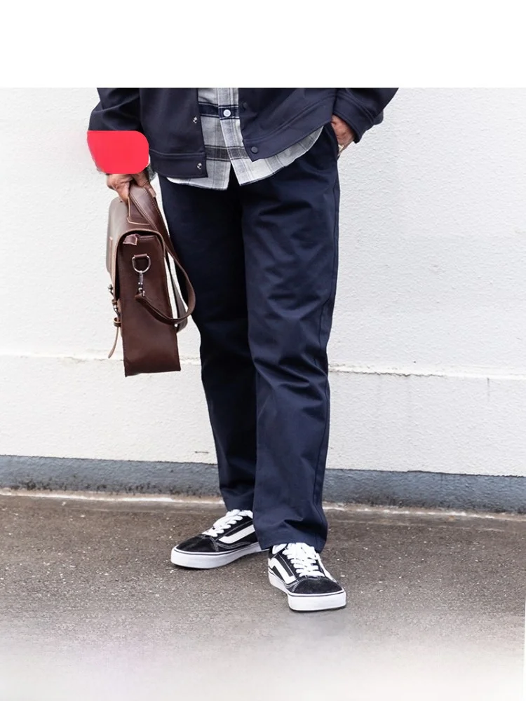 

Loose Pure Cotton Dad Pants Elastic Waist Straight Leg Casual Trousers for Middle-Aged And ly Autumn Faion Long Pants