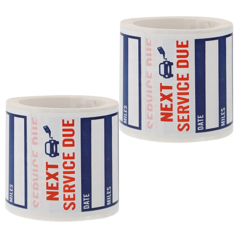 2 Rolls Car Maintenance Service Reminder Stickers Oil Change Removable Adhesive Auto Labels For Service Due Tags File