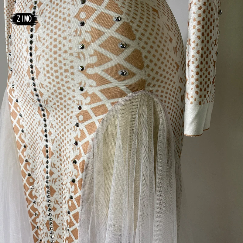 moda biała sukienka bez pleców seksowna impreza klub nocny urodziny stroje ślubne dla kobiet projektant odzież do tańca na rurze drag queen