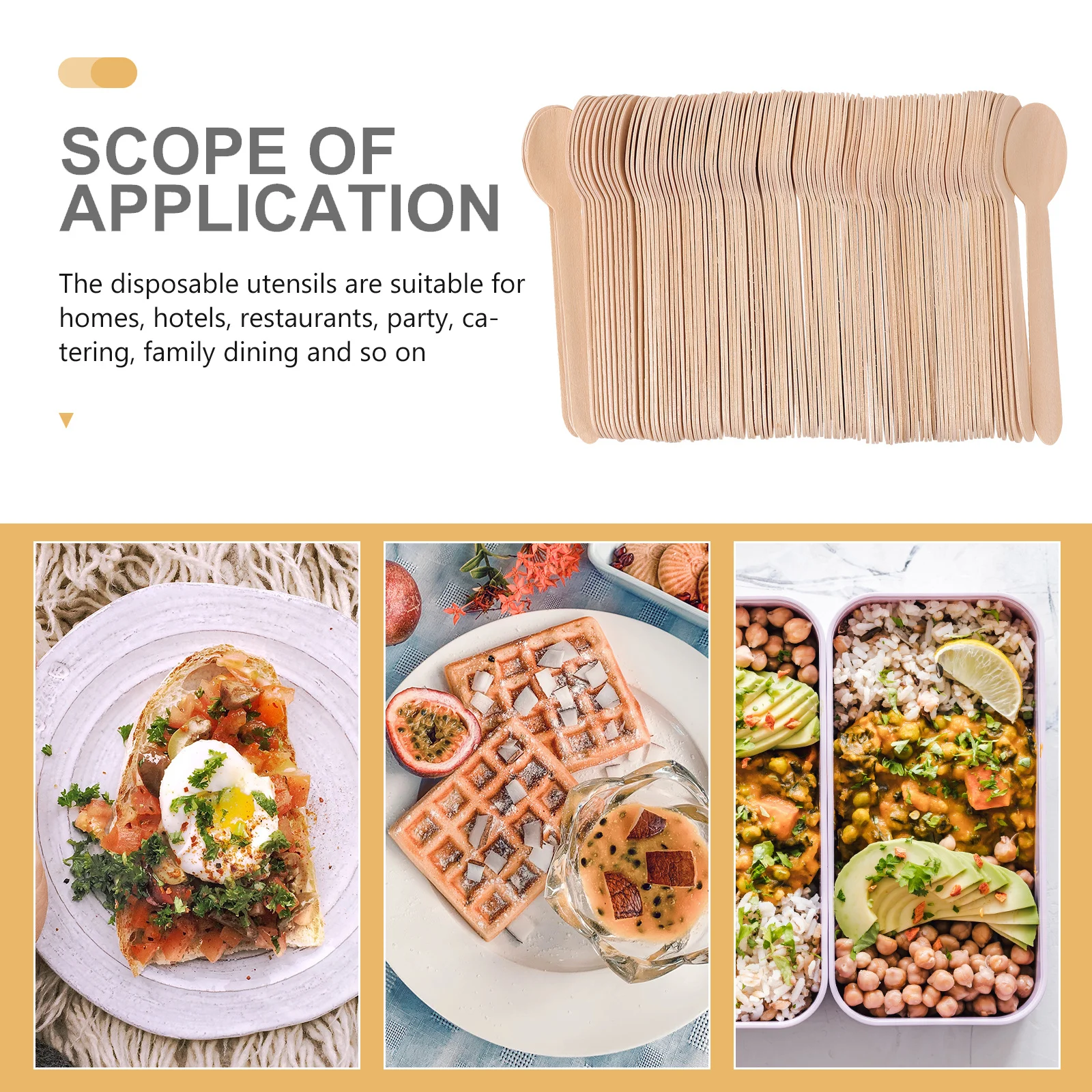 

300 шт., набор деревянных столовых приборов, одноразовая посуда, вилки, ложки, ножи, посуда для пикника, кемпинга, вечеринки, деревянные ноутбуки