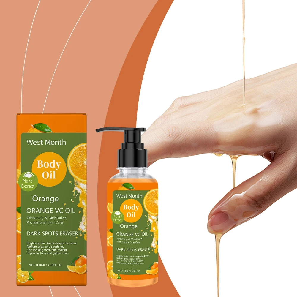 Orange Vitamin C Brightening Body Oil, Brightening Body Skin Hydrating Moisturizing Body Oil
