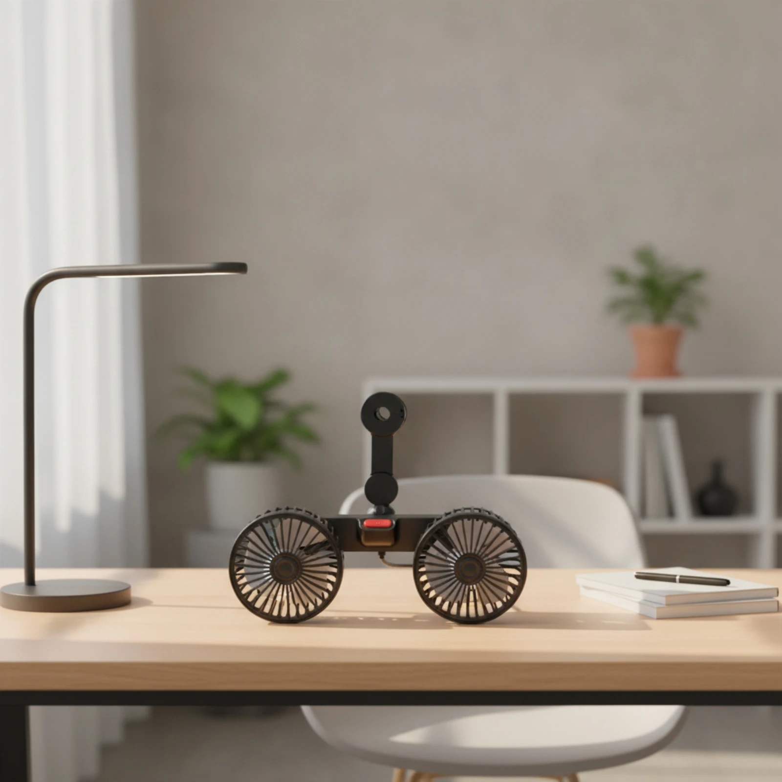 Rotatable Dual Head Clip-on Car Fan USB Fan 360 Degree Adjustable Clamp Cooling Fan for Seat Back and Family Travel