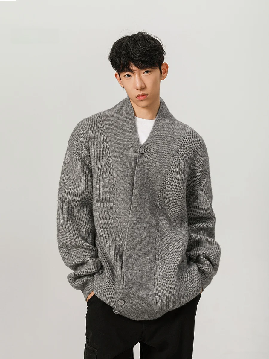 

ay V-Ne Knitted Sweater Cardigan Men's Autumn Winter Sle Lazy Faion High-End Feeling Old Money Sle Wmnm Casual Wear