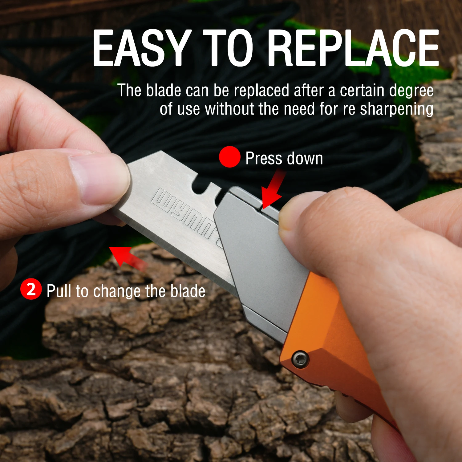Mini cuchillo de utilidad con mango de aleación de aluminio, multiherramienta para acampar al aire libre, herramientas de corte de papel para el hogar, portátil EDC con 10 cuchillas
