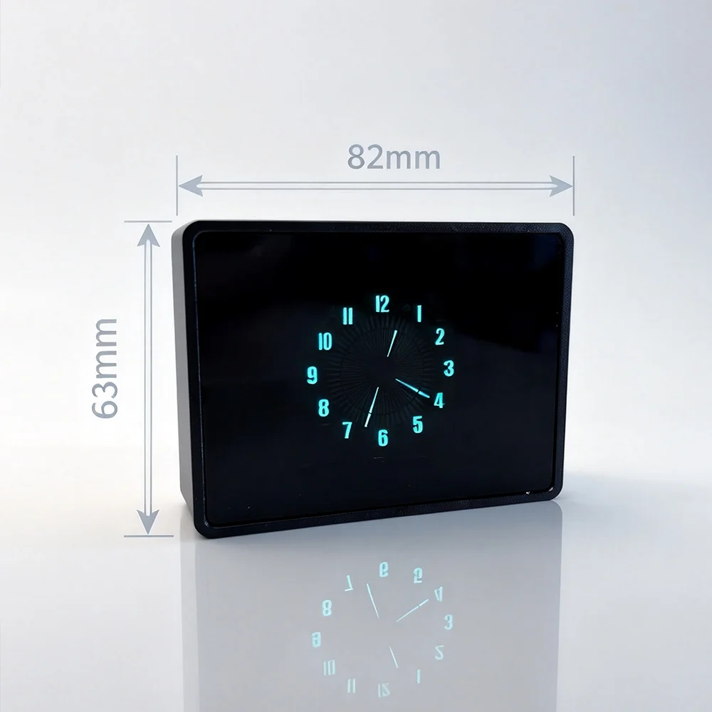 Mini Kreativer Retro High-End Holzmaserung / Aluminiumlegierungsgehäuse Desktop WIFI-Uhr Zeiger-Typ 5V Vakuum-Fluoreszenz-Bildschirm – Detail 10