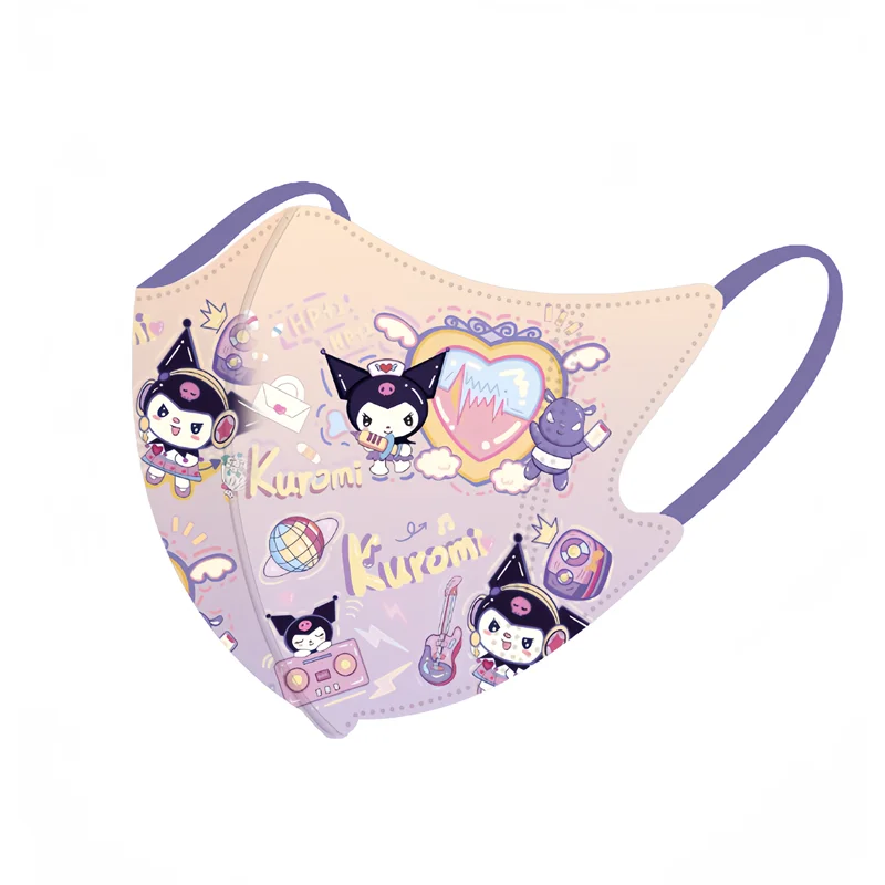 Kuromi Children Mask Originality Printing 3D Stereoscopic Disposable Mask Individual Packing Three Layer Protection Mask