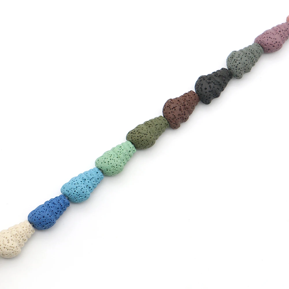 12x18mm カラフルな火山岩ビーズ 彫刻された螺旋状のストレートホール ルースビーズ 手作りクリエイティブネックレス ブレスレット ジュエリー