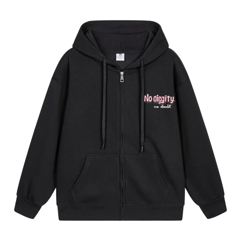 

Men's Zip-Up Hoodie No Dignity For Yourself 2025 New Style Casual Couples’ Style Casual and Loose
